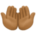 🤲🏾 palms up together: medium-dark skin tone display on Facebook